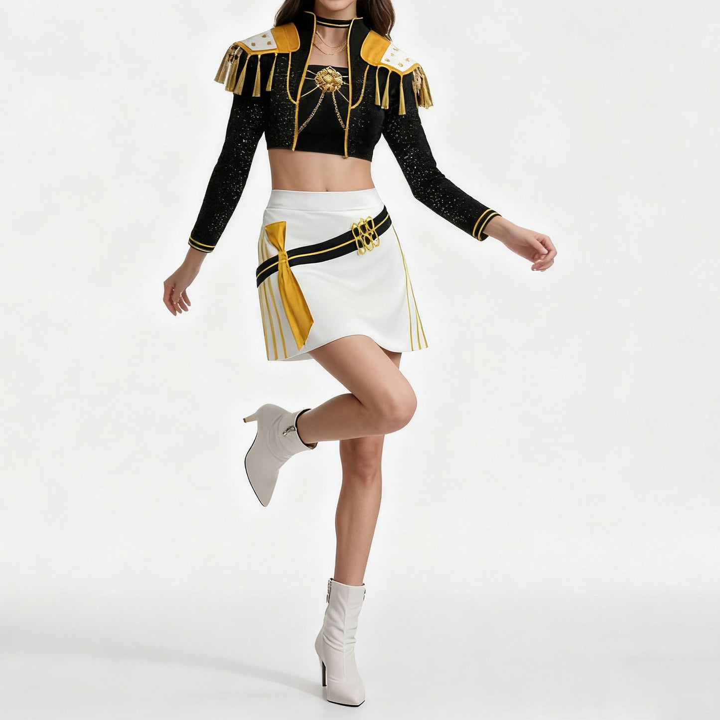 Kpop Mira Costume Golden Party Dress Up Outfit Halloween Cotume