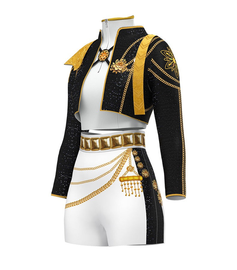 Black Kpop Rumi Costumes for Halloween Party Dress Up