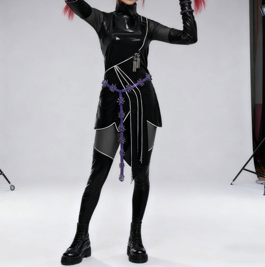 K-Pop Mira Costume Black Battle Suit Set Child and Adult Hallowen Costumes