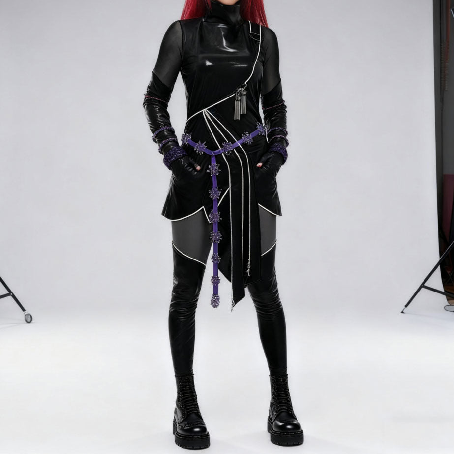K-Pop Mira Costume Black Battle Suit Set Child and Adult Hallowen Costumes