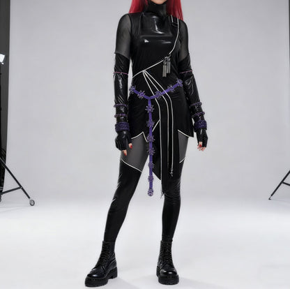K-Pop Mira Costume Black Battle Suit Set Child and Adult Hallowen Costumes