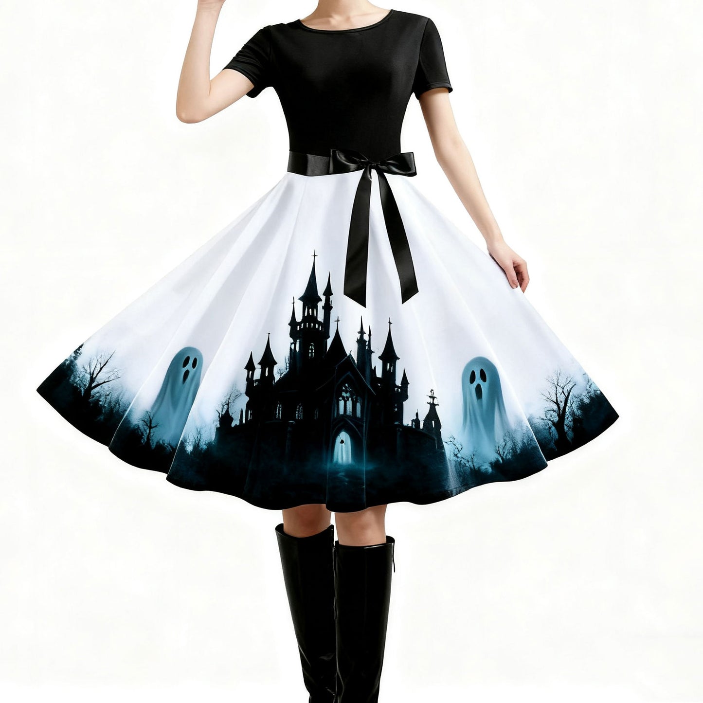 Adult Ghost Dress Daily Wear Women Holiday Cosplay Outfit Halloween Costume