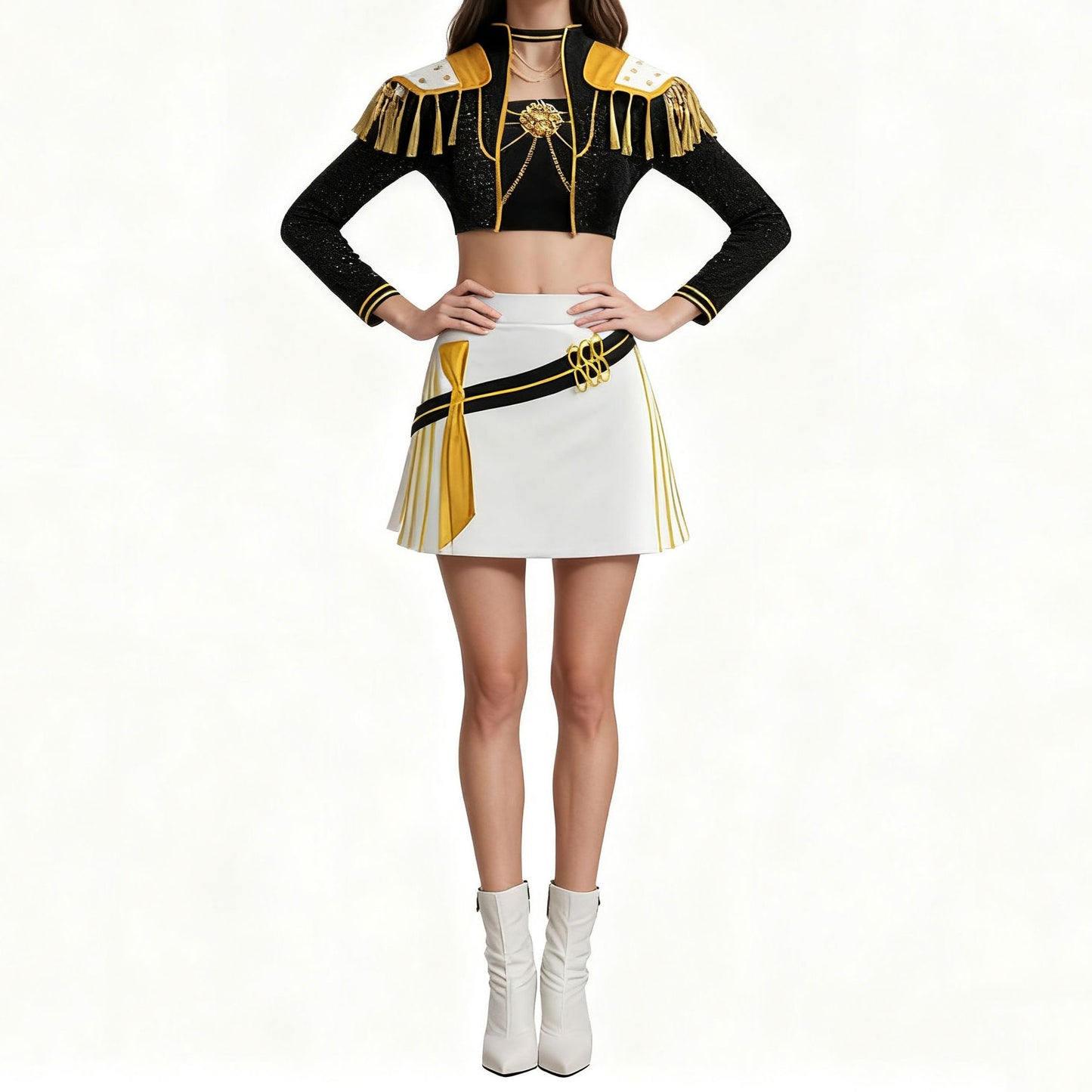 Kpop Mira Costume Golden Party Dress Up Outfit Halloween Cotume
