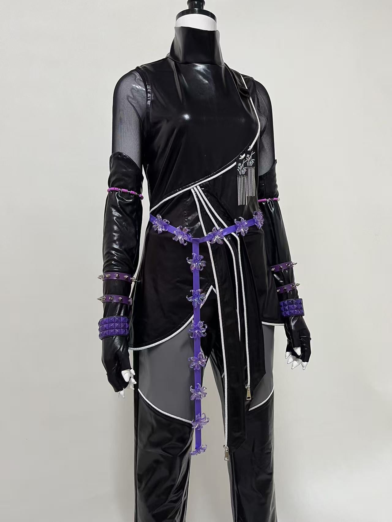 K-Pop Mira Costume Black Battle Suit Set Child and Adult Hallowen Costumes