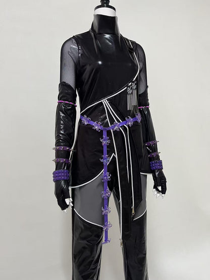 K-Pop Mira Costume Black Battle Suit Set Child and Adult Hallowen Costumes