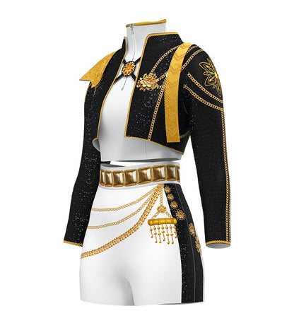 Black Kpop Rumi Costumes for Halloween Party Dress Up
