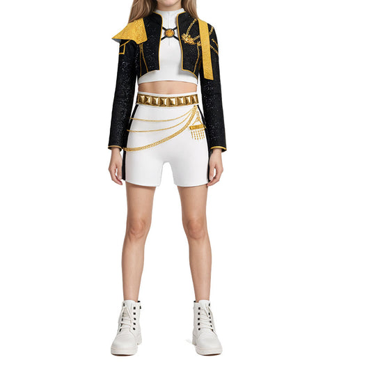 Black Kpop Rumi Costumes for Halloween Party Dress Up